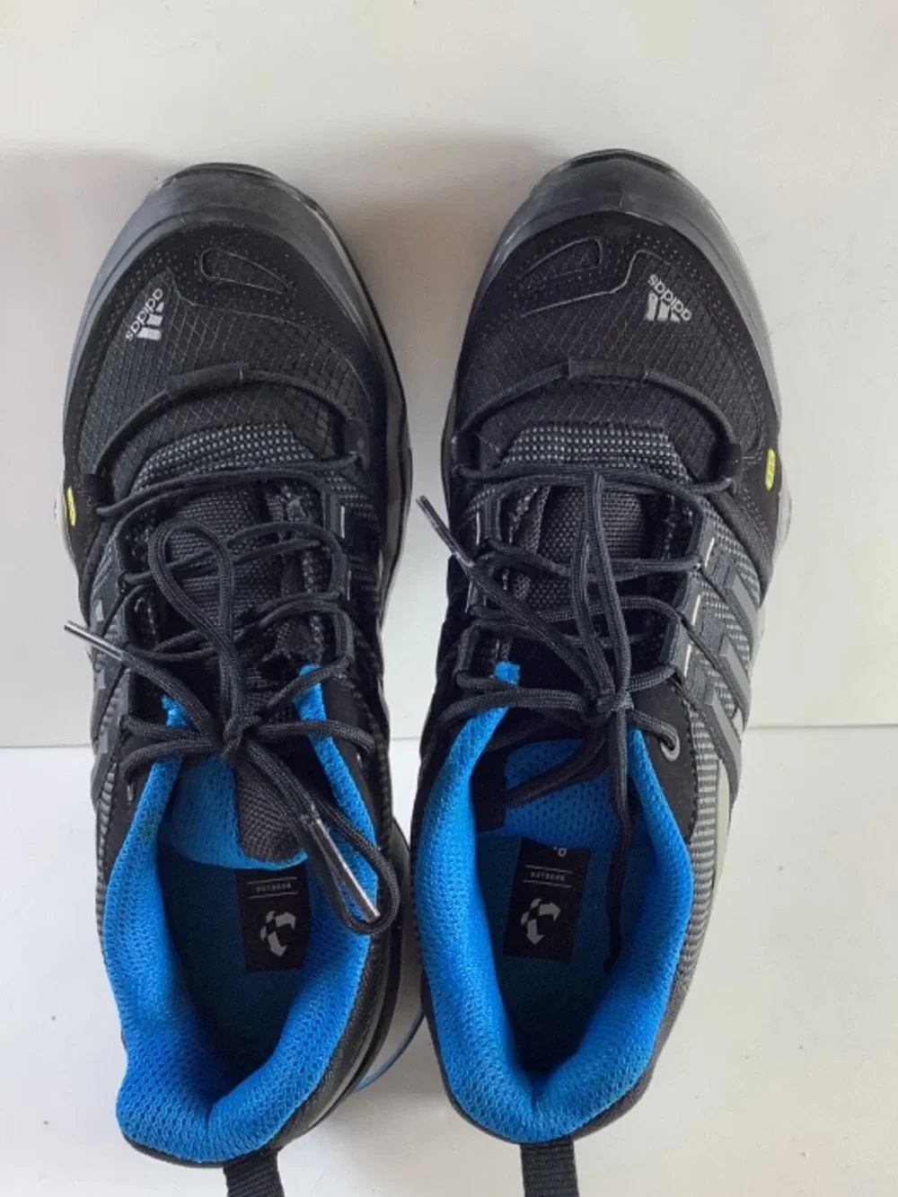 Adidas Terrex 385 Outdoor Ortholite Trail Hiking Shoes Black Blue Men 6.5